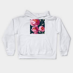 Vintage Floral Romantic Peony Flower Design Kids Hoodie